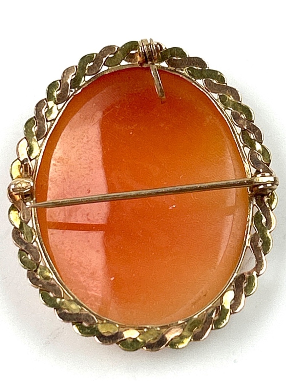 Antique Cameo Carved Shell 10K Gold Filled Brooch Pendant Signed EMESCO - Picture 3 of 7